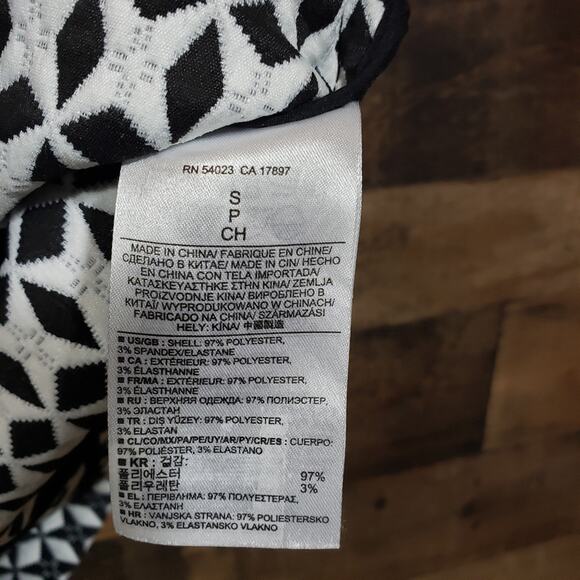 Banana Republic geometric pattern box fit crop zip back tank top womans sz small - Picture 5 of 8